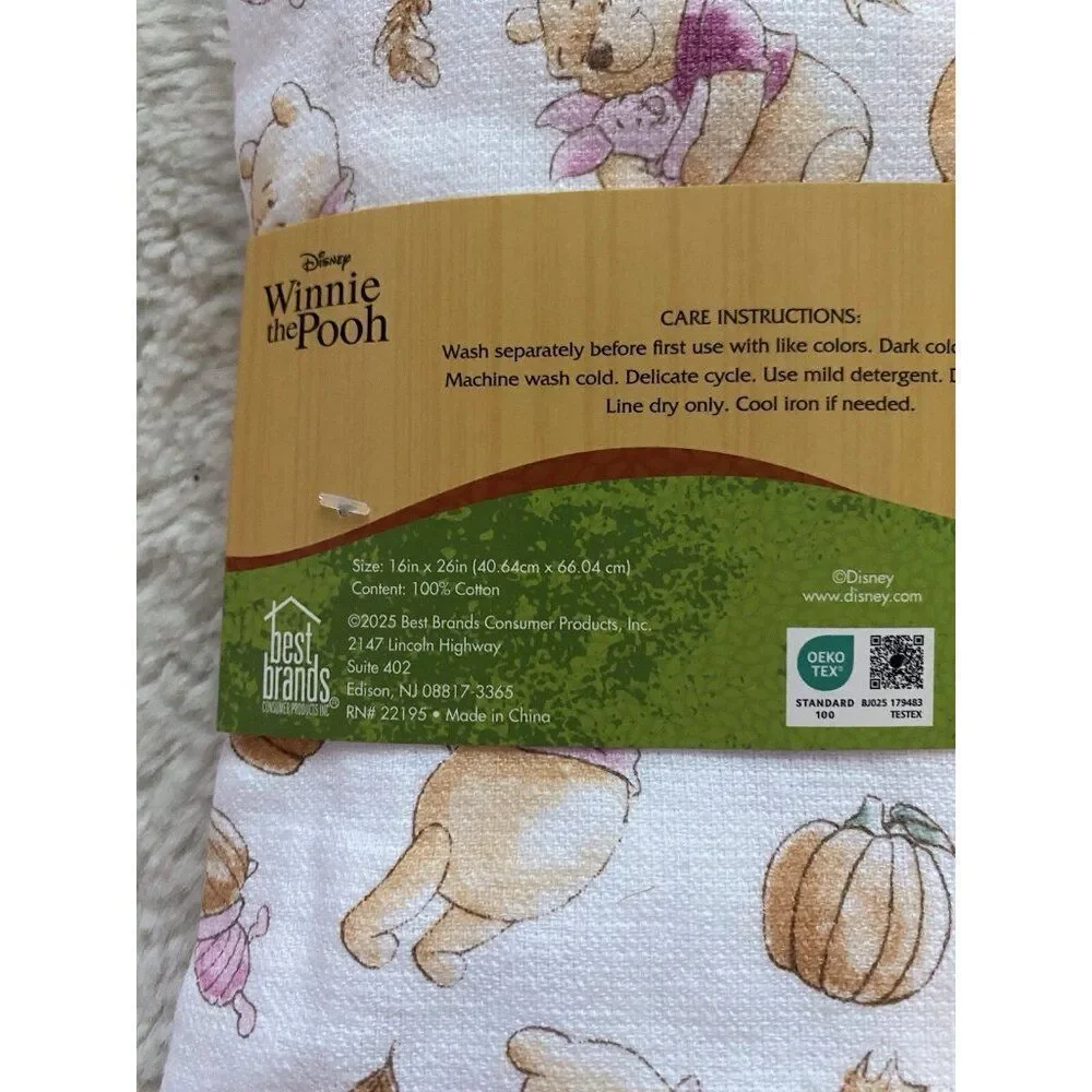 3 Pack Disney Winnie The Pooh Piglet Autumn Fall‎ Leaves Kitchen Towels 16 X 26”